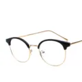 Occhiali vintage mezza montatura, montatura metallo nero oro stile casual moda chic. - Montatura Oro Nero C2