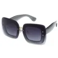 Oversized fashion square sunglasses for women gradient lenses rhinestone glitter details - Grey Leg Fluorescent Frame Grey C2
