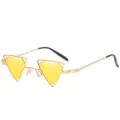 Steampunk Dreieck Sonnenbrille für Damen und Herren, goldener Metallrahmen mit gelben Gläsern. - Goldener Rahmen Gelbe Gläser C5