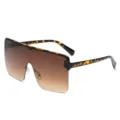 Grandes lunettes de soleil masque monobloc avec monture écaille et verres dégradés. - Monture Écaille Dégradé Thé C2