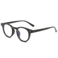 Klassische schwarze runde Blaulichtfilter Brille Vintage dekorative Brillenfassungen. - Schwarzer Rahmen (C1)