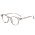 Transparente graue runde Blaulichtfilter Brille, Retro klare Fassung optische Brille Alltag. - Transparentes Grau C4