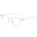 Transparente runde Blaulichtfilter Brille Vintage Damen Herren Retro Optik Brille - Transparenter Rahmen C6