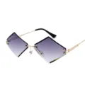 Frameless gradient sunglasses for women, irregular polygon trend street style chic eyewear. - Gradient Gray C2