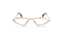 Gold geometric flip-up sunglasses, vintage retro hip-hop metal fashion eyewear for women - Gold Frame Clear Lens C7
