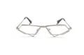 Avant-garde geometric metal frame sunglasses, punk style retro hollow wire eyewear. - Silver Frame Plain Lens C6
