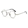 Vintage Retro Runde Metallrahmen Brille Silber Brillen fur Damen und Herren Mode - Planglas / Silberrahmen Klare Linse C8