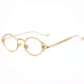 Vintage steampunk gotische ovale bril met prachtig gegraveerd metalen montuur voor stijl. - Goud Helder C13