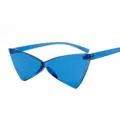 Eleganti occhiali da sole triangolari blu alla moda tendenza lenti oceano pezzo unico - Lente Blu C5