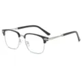 Vintage retro metallika giali orasis half-rim frame gia andra kai gynaika clear. - Μαύρο Ασημί C1