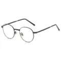 Retro round metal anti-blue light glasses for men and women, stylish optical clear lenses. - Blue Light Blocking (C5) / Black