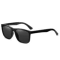 Men's black square polarized sunglasses, stylish outdoor driving sun shading eyewear. - Glossy Black Frame Gray Lens Polarized C1