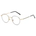 Retro round metal anti-blue light glasses, gold frame with black rim, stylish unisex eyewear. - Blue Light Blocking (C1) / Black & Gold