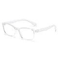 Gafas infantiles anti luz azul con montura transparente, gafas ópticas de silicona clara. - Marco Transparente