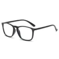 Classic black square anti-blue light glasses with stylish rivet details for daily wear - Black