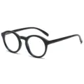 Gafas redondas negras anti luz azul, elegante montura optica para uso diario. - Negro