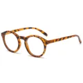 Gafas redondas anti luz azul retro con elegante montura carey para trabajo en oficina - Estampado de leopardo