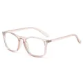 Lunettes de vue carrées transparentes roses, monture anti-lumière bleue unisexe chic. - Thé Transparent