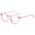 Gafas redondas transparentes rosas anti luz azul, montura óptica elegante opción variante. - Rosa transparente
