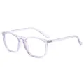 Lunettes à monture carrée violet clair transparent, verres anti-lumière bleue élégants. - Améthyste