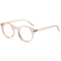 Nuevas gafas redondas transparentes rosas luz azul montura óptica transparente para mujer. - Marrón Té Transparente