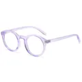 Gafas redondas transparentes violetas luz azul gafas opticas elegantes para uso diario - Púrpura Transparente
