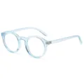 Gafas de montura redonda transparente azul claro, gafas anti luz azul para uso diario. - Azul transparente