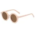 Occhiali da sole tondi bambini montatura crema lenti marroni protezione solare UV - Stile Adulti (C10) / Montatura Rosa Lenti Tè