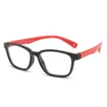 Gafas Luz Azul Ninos TR90 Montura Flexible Negro Rojo Optica Estilo Moda - Montura Negra Patilla Roja