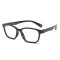 Gafas infantiles TR90 silicona anti luz azul, montura negra, óptica protectora. - Marco negro brillante