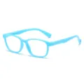 Gafas luz azul niños azul claro, montura flexible de silicona TR90 con lentes transparentes - Montura Azul Claro Mate