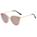 Lunettes de soleil femme tendance monture rose transparente branches dorées protection solaire - Monture Marron Transparent Verre Marron C4