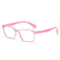 Gafas anti luz azul niños montura rosa de silicona flexible protección pantalla diaria. - Montura Rosa Transparente Patilla Rosa