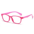 Gafas anti luz azul ninos rosa flexible montura de silicona para ninas y ninos pequenos - Marco Rojo Rosa Patas Rosas