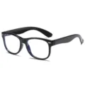 Kids blue light blocking glasses black TR90 frame optical eyewear for children 7-15 years old - Bright Black