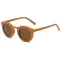 Matte snoepkleurige ronde zonnebril voor heren en dames, stijlvol karamelkleurig montuur. - Aardegelg Frame Thee Lens C2