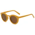 Gele matte snoepkleur ronde zonnebril, hippe trendy Koreaanse stijl mode zonnebrillen. - Goudgeel Frame Thee Lens C3