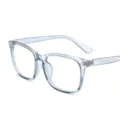 Gafas cuadradas transparentes con bloqueo de luz azul y elegante montura con remaches metal. - Estilo Montura Gris Transparente (C2) / +1.50 Dioptría