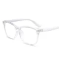 Gafas montura transparente cuadrada anti luz azul ordenador elegante moda accesorio diario - Estilo Montura Blanco Transparente (C8) / +1.50 Dioptría