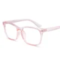 Gafas graduadas cuadradas transparentes rosas anti luz azul montura elegante para mujer - Estilo Montura Rosa Transparente (C7) / +1.50 Dioptría