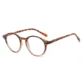Occhiali da Vista Tondi Tartarugati Leggeri RETRO Anti Luce Blu Montatura Donna Moda - Leopardo Tè Diviso C7