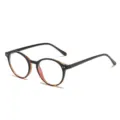 Occhiali tondi anti luce blu nero e tartaruga montatura ottica leggera variante stile. - Nero Tartarugato Diviso C9