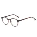 Occhiali rotondi marroni anti luce blu montatura ottica vintage per uso quotidiano. - Tè Opaco C11