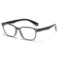 Gafas anti luz azul ninos montura gris patillas negras flexibles TR90 optica - Montura Gris Transparente Patas Negras