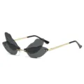 Damen rahmenlose Libellenflügel Sonnenbrille Metall stilvolle schwarze Sonnenbrille - Schwarz