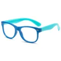 Kinder Blaulichtfilter Brille TR90 flexible Gestelle für Jungen und Mädchen Computer Brille - Dunkelblauer Rahmen Hellblaue Bügel