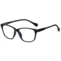 Black TR90 square anti-blue light glasses with spring temples for daily office computer use. - Black Frame (C1)