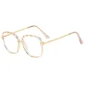 Gradient Crystal Anti-Blue Light Glasses Frame Stylish Transparent Gold Metal Temples - Gradient Light Tea C9
