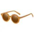Occhiali da sole rotondi bambino crema giallo protezione solare esterno moda stile - Stile Bambini (c6) / Montatura Giallo Terra Lenti Tè