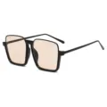 Lunettes de soleil carrées oversize pour femmes et hommes, monture noire et verres tendance. - Monture Noire Verre Thé Clair C2